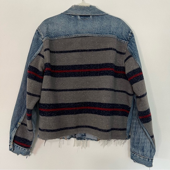 Levi’s Men’s Blanket Back Crop Denim Jacket, Custom Levi’s Button, Size L. 0143. - Picture 11 of 11